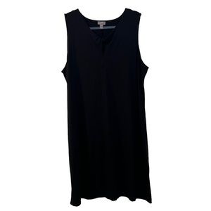 J Jill Wearever Collection Dress Stretch Black Midi Sleeveless Size XL